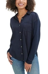 Splendid Paige Button-up Shirt In Navy