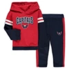 OUTERSTUFF TODDLER RED/NAVY WASHINGTON CAPITALS MIRACLE ON ICE RAGLAN PULLOVER HOODIE & PANTS SET