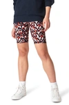 Sweaty Betty Power High Waist Pocket Bike Shorts In Red Retro Print