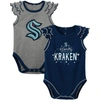 Outerstuff Unisex Newborn Infant Navy And Gray Seattle Kraken Shining All-star Two-piece Bodysuit Set In Navy