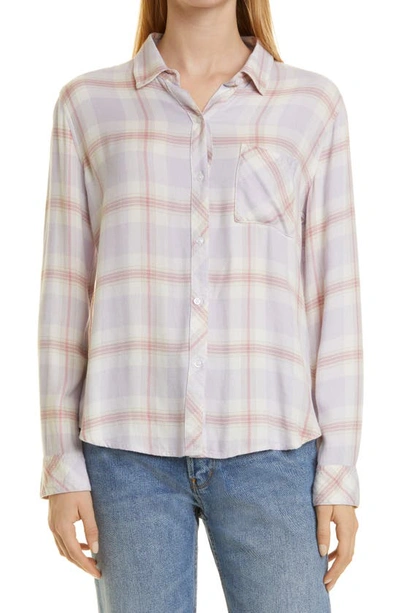 Rails Hunter Plaid Button-up Shirt In Lavender Rose Cream