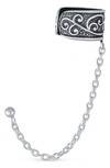 Bling Jewelry Boho Cartilage Ear Cuff With Chain In Silver-6