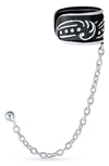 Bling Jewelry Boho Cartilage Ear Cuff With Chain In Silver-5