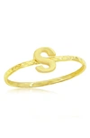 Simona Yellow Gold Initial Band Ring In Gold - S