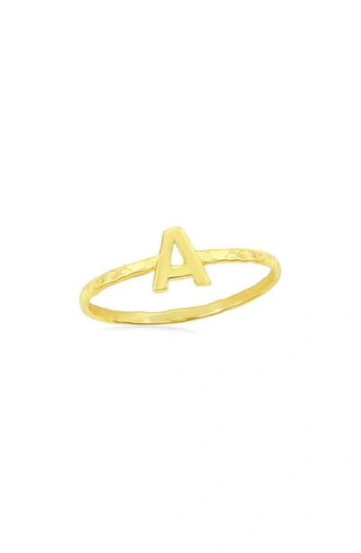Simona Yellow Gold Initial Band Ring In Gold - A