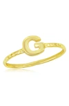 Simona Yellow Gold Initial Band Ring In Gold - G