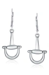 Bling Jewelry Sterling Silver Equestian Bit Dangle Earrings In Silver-tone