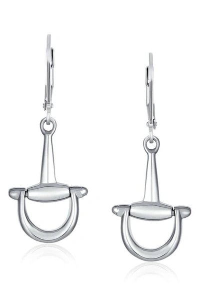 Bling Jewelry Sterling Silver Equestian Bit Dangle Earrings In Silver-tone