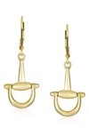 Bling Jewelry Sterling Silver Equestian Bit Dangle Earrings In Gold-tone