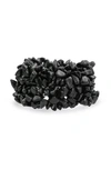 Bling Jewelry Chip Stone Wide Stretch Bracelet In Black