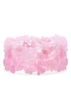 Bling Jewelry Chip Stone Wide Stretch Bracelet In Pink