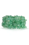 Bling Jewelry Chip Stone Wide Stretch Bracelet In Green