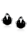 Bling Jewelry Orb Dragon Claw Stud Earrings In Black