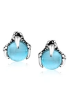 Bling Jewelry Orb Dragon Claw Stud Earrings In Blue