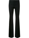 Derek Lam 10 Crosby Flare Leg Stretch Cotton Pants In Black