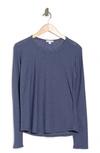 James Perse Long Sleeve Crew Neck T-shirt In Sea Captain