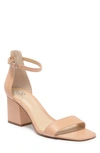 Vince Camuto Margry Ankle Strap Block Heel Sandal In Biscuit