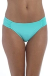 La Blanca Island Goddess Shirred Hipster Bikini Bottom In Aquamarine