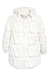 VALENTINO QUILTED OPTICAL V LOGO DOWN PUFFER COAT