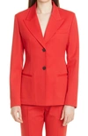 Valentino Stretch Tailored Jacket In Red