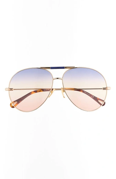 Chloé 62mm Gradient Oversize Aviator Sunglasses In Gold