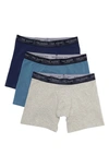 Ted Baker Cotton Stretch Boxer Briefs In Blue/ Grey Heather
