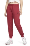 Nike Sportswear Essential Women's Fleece Pants In Pomegranate,black