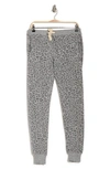 Theo And Spence Yummy Pocket Brushed Knit Joggers In Tonal Leopard