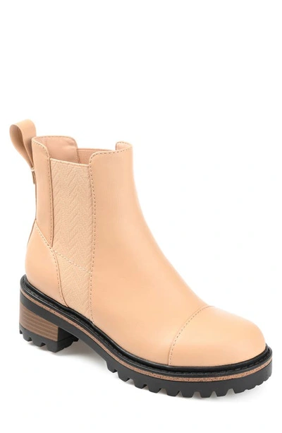 Journee Collection Journee Colleciton Mirette Lug Sole Chelsea Boot In Natural