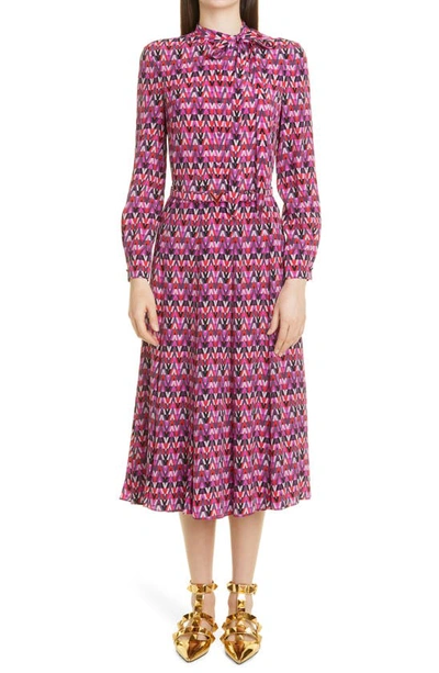 Valentino Optical Print Shirtdress In Pink