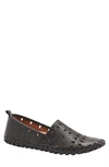 Spring Step Solela Laser Cut Wedge Slingback Sandal In Black Nubuck