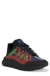 Versace Trigrecca Sneaker In Black Saphire Neon Green