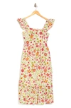 Maisie Flutter Sleeve Midi Dress In Moroccan Ivory