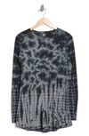 Go Couture Long Sleeve Cross Hem Shirt In Charcoal Print 3