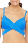 La Blanca Wrap Bra Top In China Blue