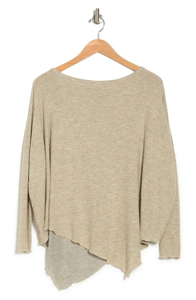 Go Couture Assymetrical Hem Dolman Sleeve Sweater In Camel Print 1