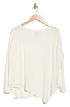 Go Couture Assymetrical Hem Dolman Sleeve Sweater In Ivory Print 1