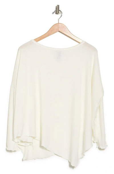 Go Couture Assymetrical Hem Dolman Sleeve Sweater In Ivory Print 1