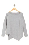 Go Couture Assymetrical Hem Dolman Sleeve Sweater In Ultimate Gray