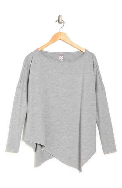 Go Couture Assymetrical Hem Dolman Sleeve Sweater In Ultimate Gray