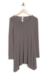 Go Couture Asymmetrical Swing Sweater In Ultimate Gray
