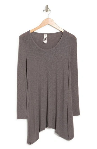 Go Couture Asymmetrical Swing Sweater In Ultimate Gray