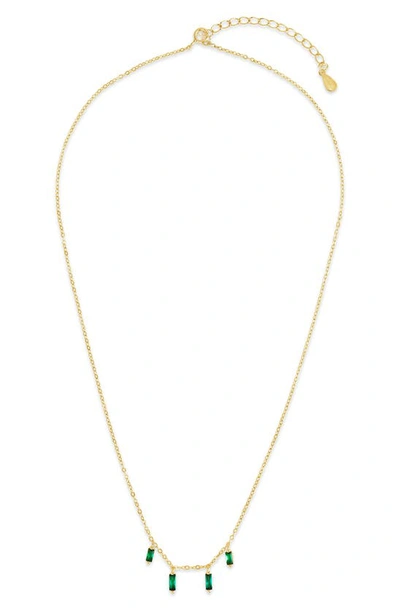 Sterling Forever 14k Yellow Gold Plated Sterling Silver Baguette Cz Charm Necklace