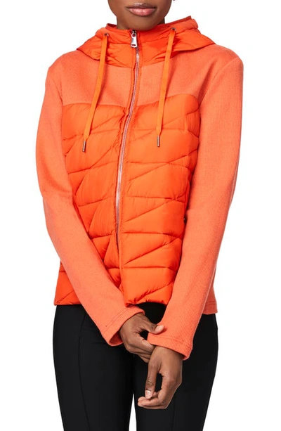 Bernardo Insulated Quilted Hooded Jacket In Spicy Orange