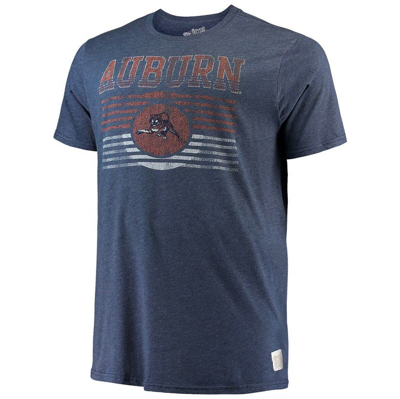 Retro Brand Men's Original  Heathered Navy Auburn Tigers Big And Tall Mock Twist T-shirt