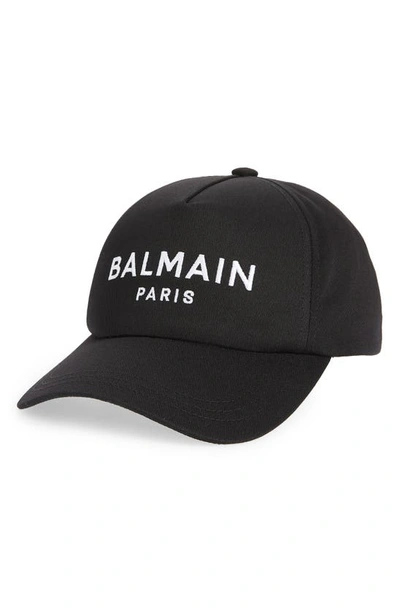 Balmain Logo-embroidered Baseball Cap In Black