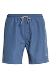 Brunello Cucinelli Logo-embroidered Drawstring Swim Shorts In Cil05-sky Blue