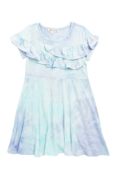 Ava & Yelly Kids' Ruffle Print Dress In Mint