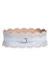Alaïa Lambskin Leather Wide Corset Belt In White