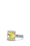 David Yurman Châtelaine Small Pavé Bezel Ring With Diamonds In Lemon Citrine